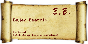 Bajer Beatrix névjegykártya